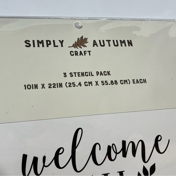 Simply Autumn Craft Stencil Designs Fall 10”x22” 3 Designs per Package Lot of 2 - Picture 7 of 7